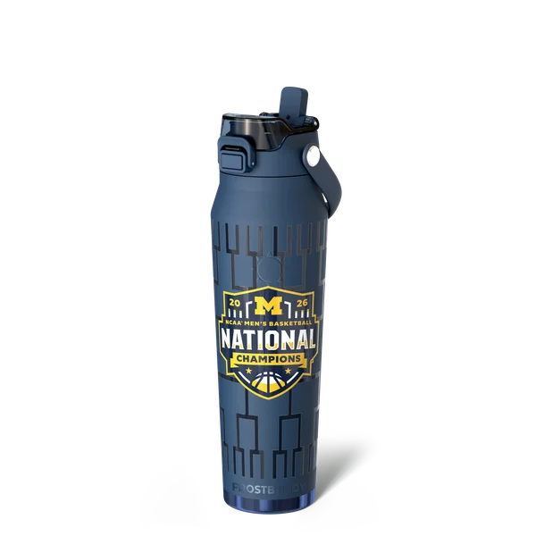 Bottle Buddy 32oz - Michigan Wolverines, 2026 NCAA Men's Basketball Champions — c-c-navynight-ncaa-michigan-netmbb26-bottle32